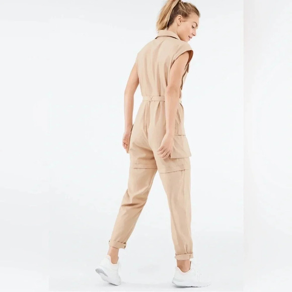 NWT Fabletics Harmony Woven Jumpsuit in Desert / Tan color size XL - Picture 2 of 16